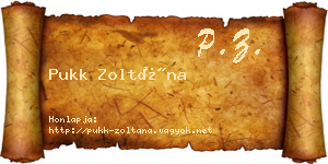 Pukk Zoltána névjegykártya